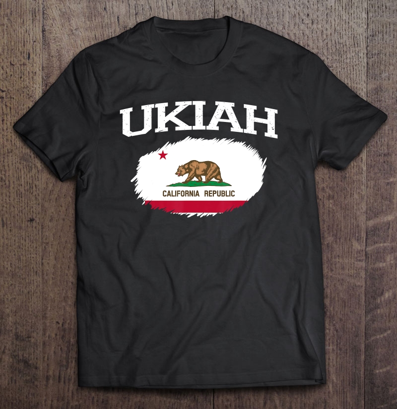 Ukiah Ca California Flag Vintage Usa Sports Men Women Shirt