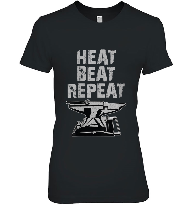 Womens Blacksmith Blacksmithing Gift Heat Beat Repeat V-Neck Hoodie