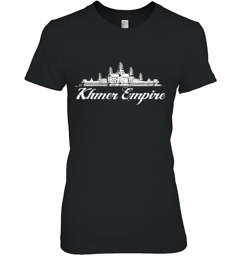 Womens Cambodia Angkor Wat Khmer Empire V-Neck Ladies Tee