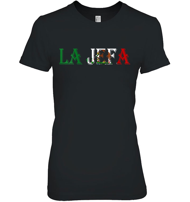 Womens La Jefa Patron Mexican Map The Boss In Spanish V-Neck Ladies Tee