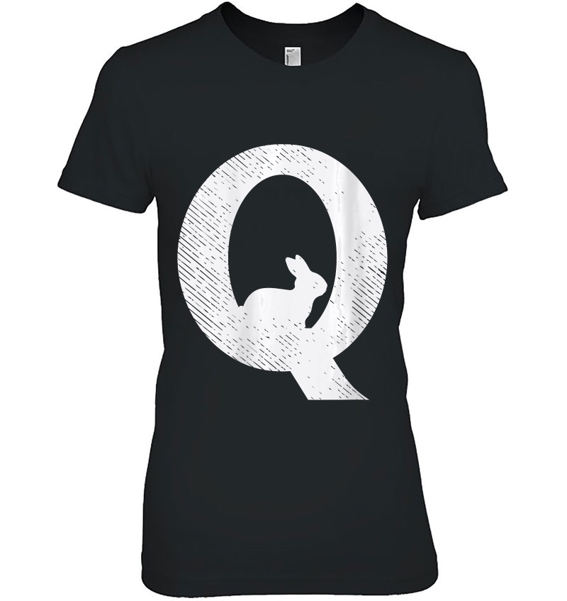 Womens Qanon Rabbit White Wwg1wga Great Awakening Conspiracy Gift V-Neck Hoodie