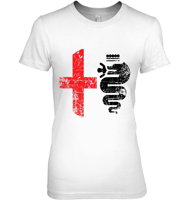 Alfa Car Drivers Stylish Grunge Logo Premium Ladies Tee