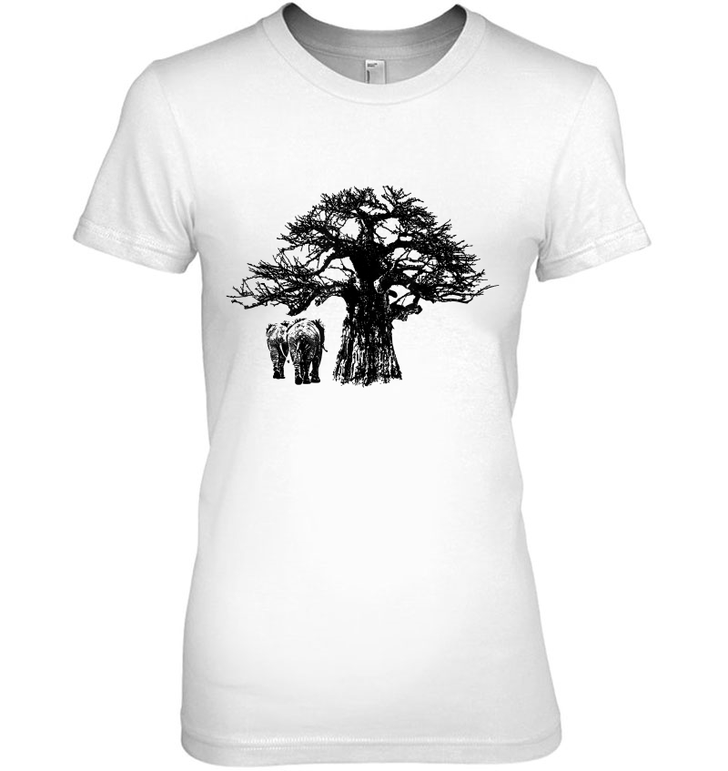 Baobab , Baobab Tree And Elephants Hoodie