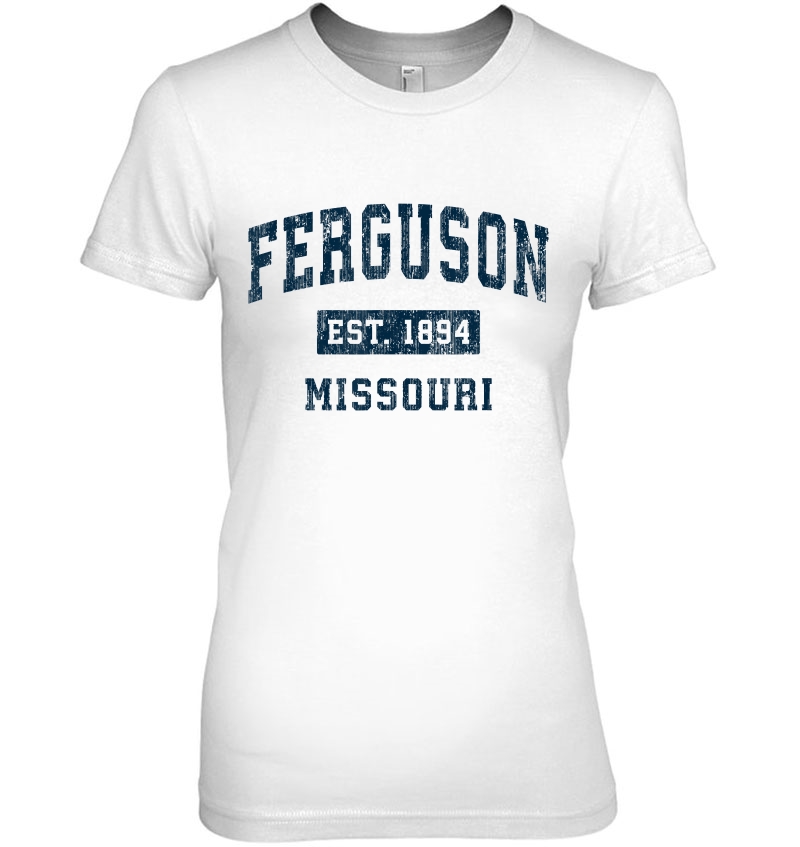 Ferguson Missouri Mo Vintage Sports Design Navy Print Hoodie