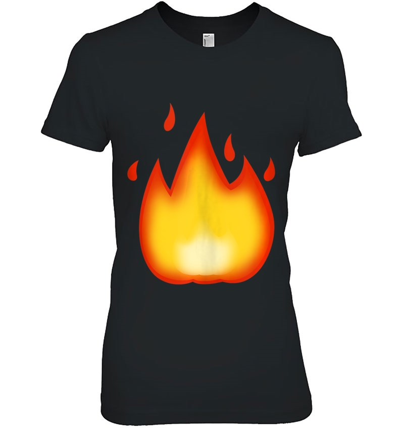 Emoji Fire Flame Hot Awesome, Exciting On Fire Emoticon Text Hoodie