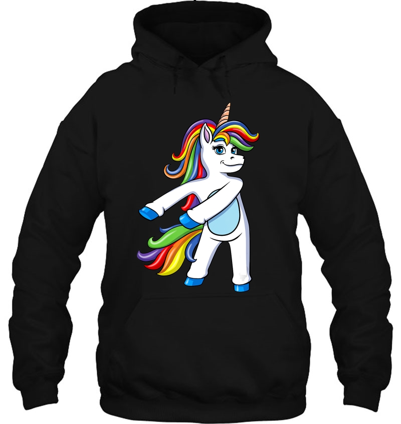 Flossing Unicorn Cute Floss Dance Rainbow Hoodie