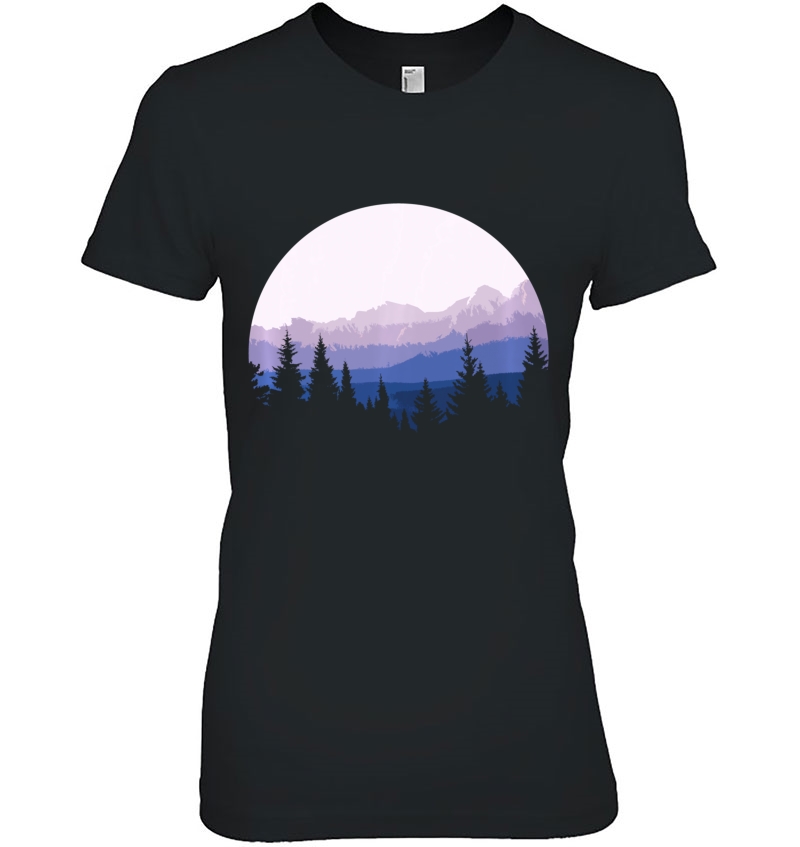 Forest Scene Mountain Silhouette Hoodie