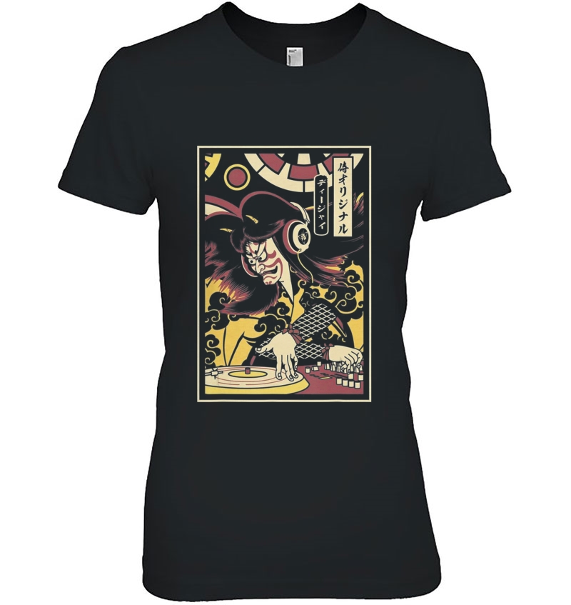 Funny Hannya Dj Samurai Fashion Disco Samurai Japanese Gift Ladies Tee