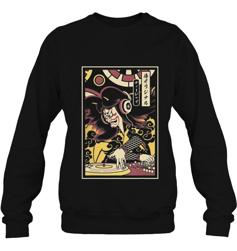 Funny Hannya Dj Samurai Fashion Disco Samurai Japanese Gift Sweatshirt