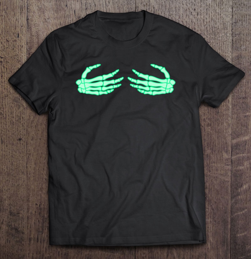 Halloween Boobs Women, Funny Boob Costume, Skeleton Hands Shirt