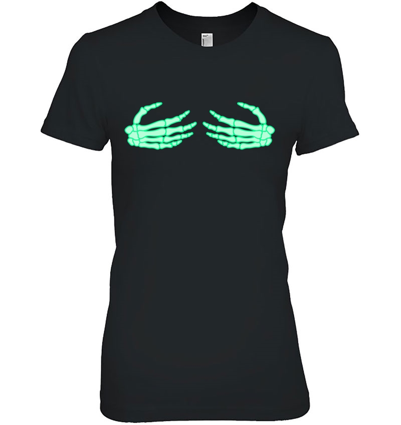 Halloween Boobs Women, Funny Boob Costume, Skeleton Hands Hoodie