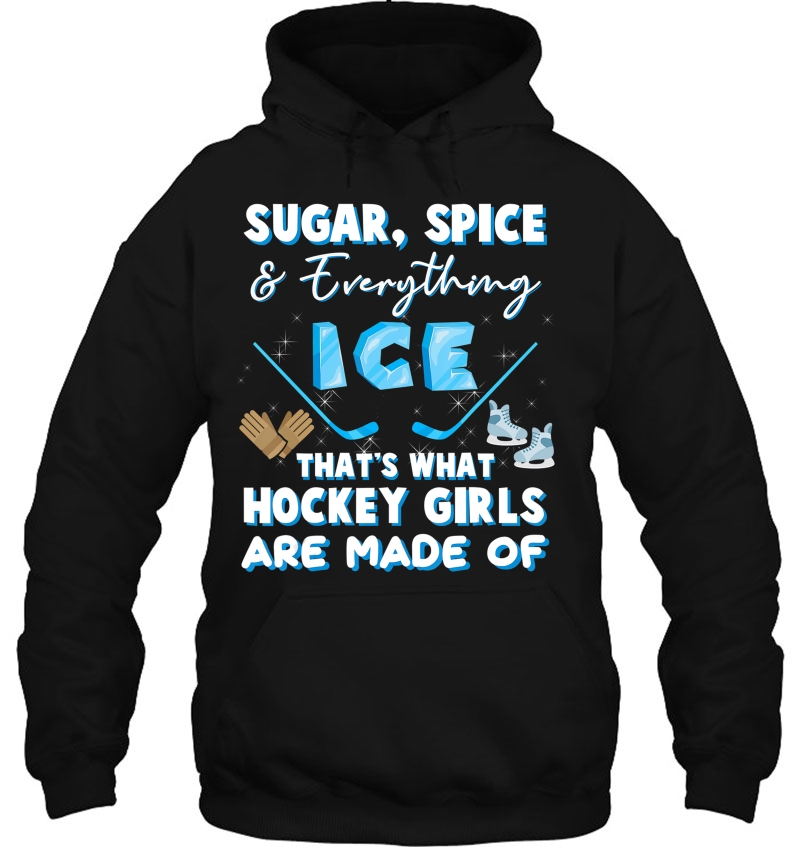 Hockey Stick Puck Skates Goalkeeper Ice Hockey Girl Hoodie