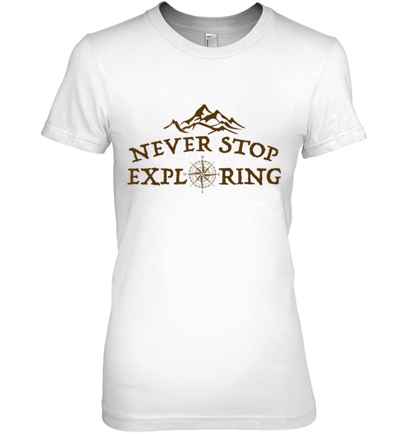 Never Stop Exploring Outdoor Hiking Retro Vintage Hoodie