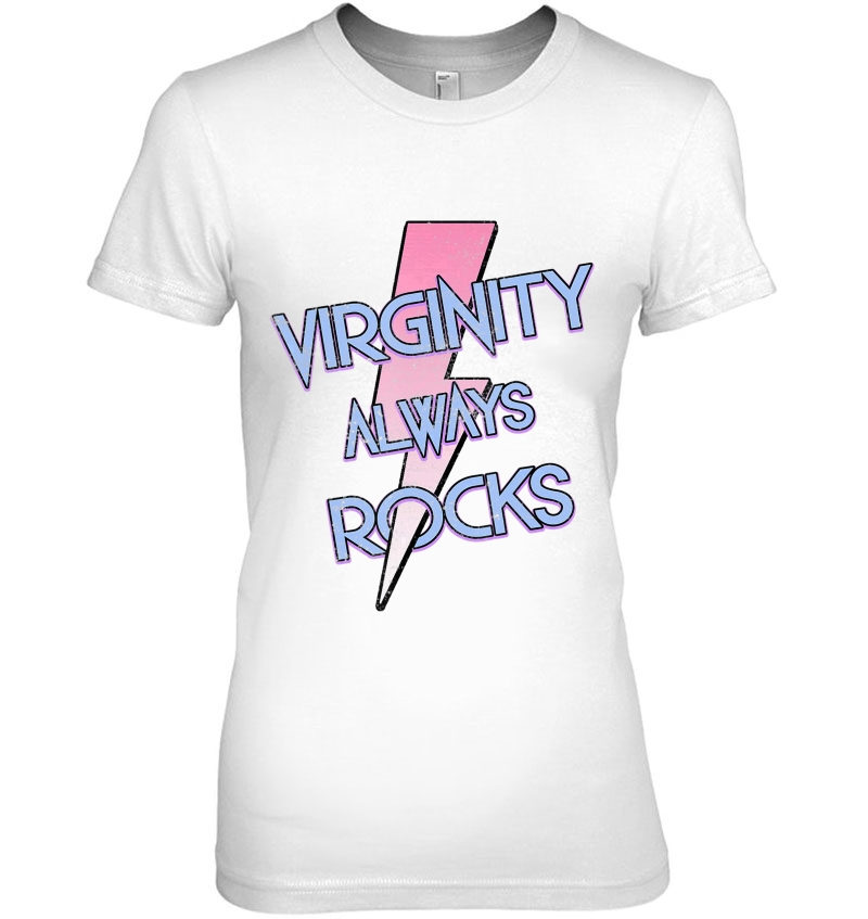Virginity Always Rocks Vintage Retro Distressed Ladies Tee