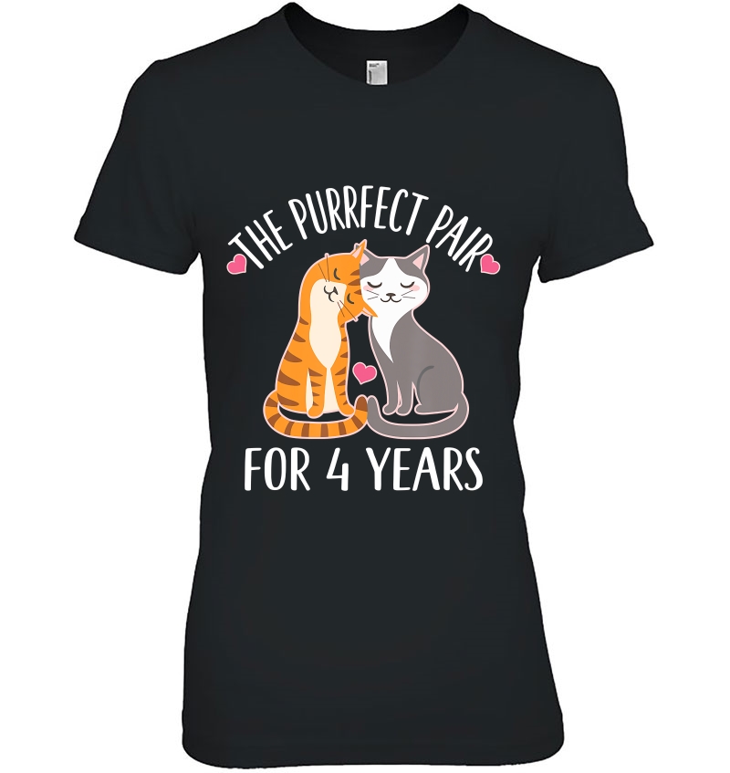 4Th Anniversary Gift Cute Couples 4 Years Ladies Tee