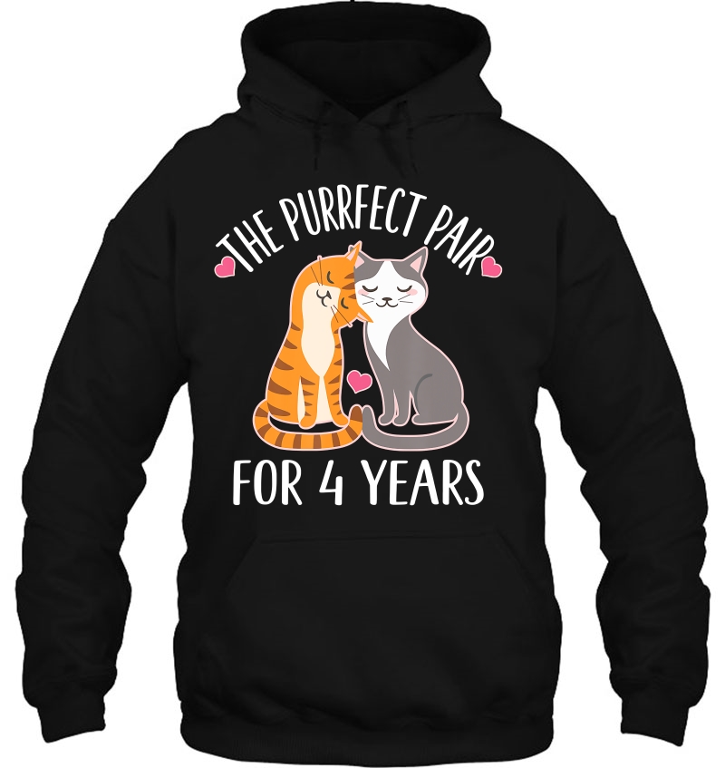 4Th Anniversary Gift Cute Couples 4 Years Hoodie