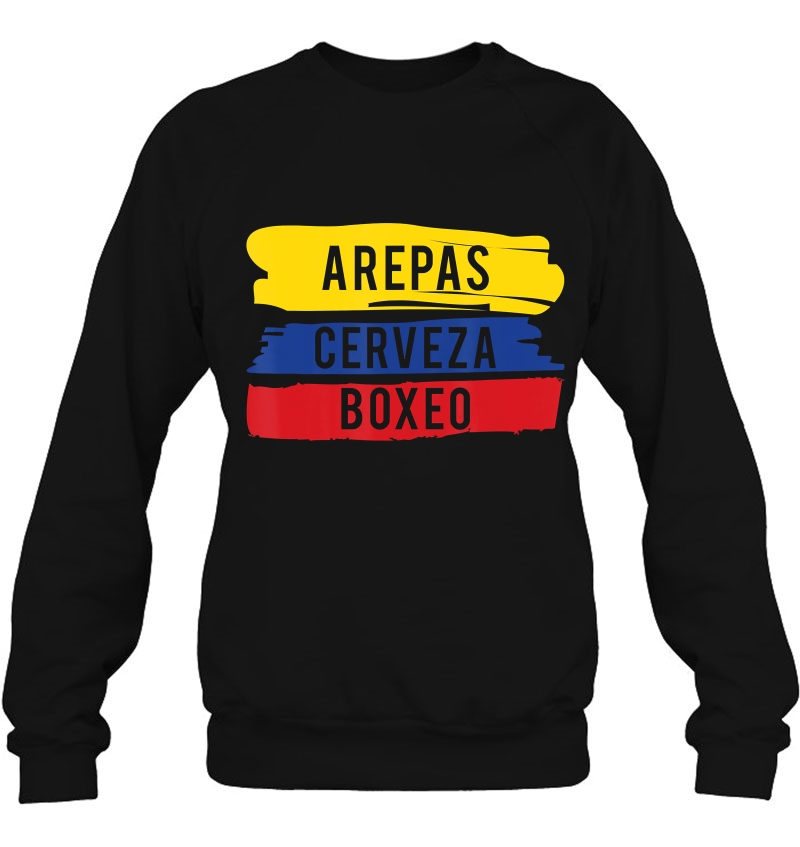 Arepas Cerveza Boxeo Product Colombian Flag Boxing Fan Sweatshirt