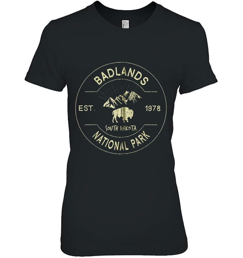 Badlands National Park Retro Vintage South Dakota Gift Zip Ladies Tee