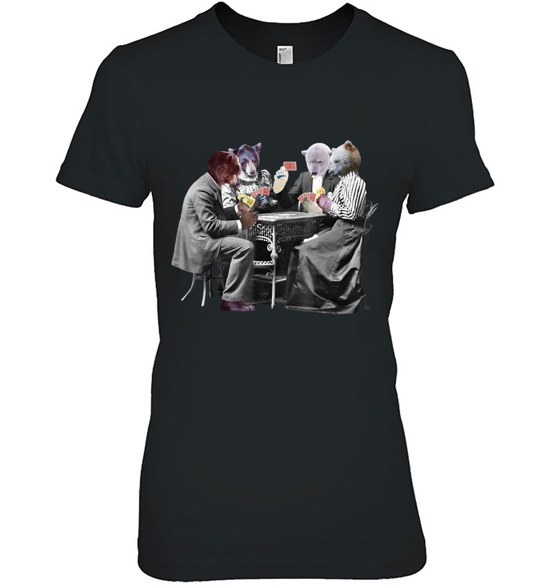 Bears Playing Cards - By Behrbones Ladies Tee