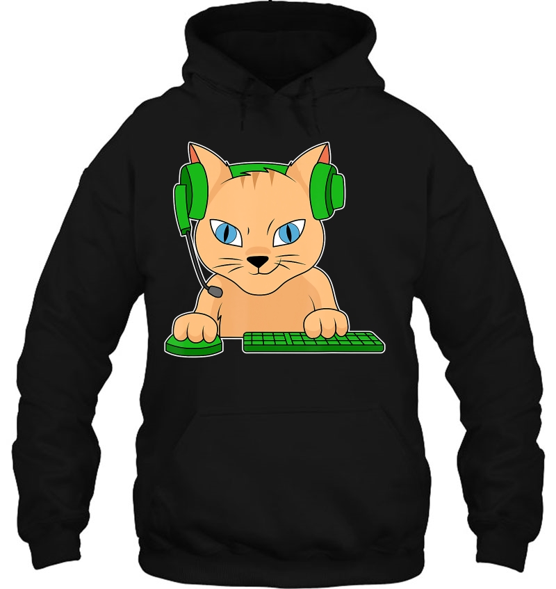 Cat Gamer Shirt I Funny With Mouse Keyboard & Headset Mugs