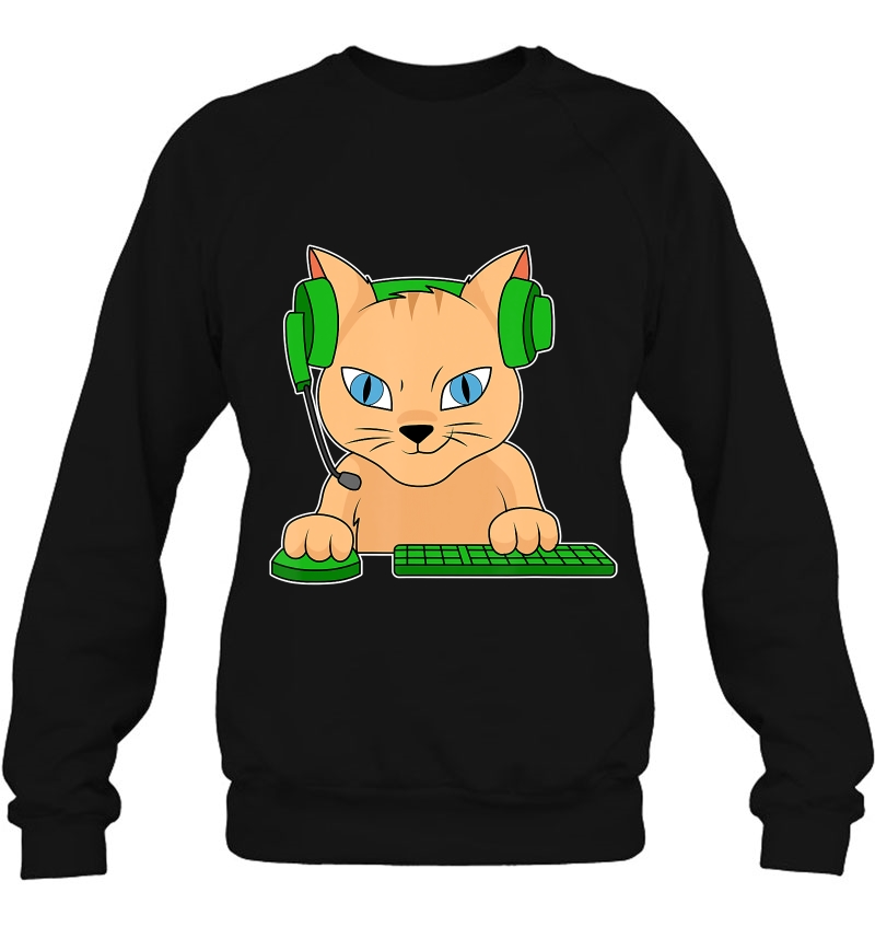 Cat Gamer Shirt I Funny With Mouse Keyboard & Headset Mugs