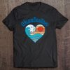 Charleston Sc Beach Lover Retro Heart Surf & Wave Tee