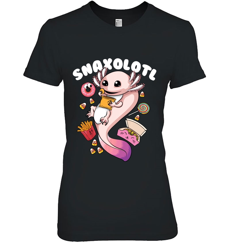 Cool Snaxolotl Funny Axolotl With Candy And Snacks Gift Pullover Hoodie