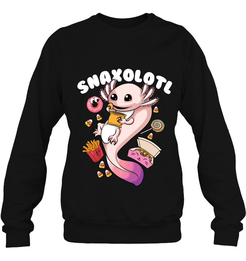 Cool Snaxolotl Funny Axolotl With Candy And Snacks Gift Pullover Mugs