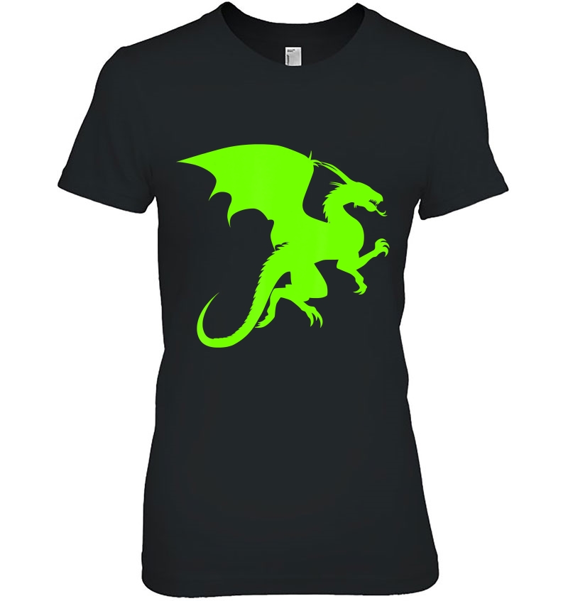 Dragon Silhouette Neon Green Shirt Hoodie