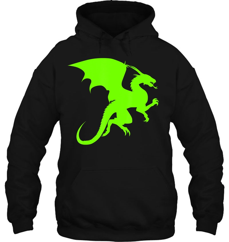 Dragon Silhouette Neon Green Shirt Mugs