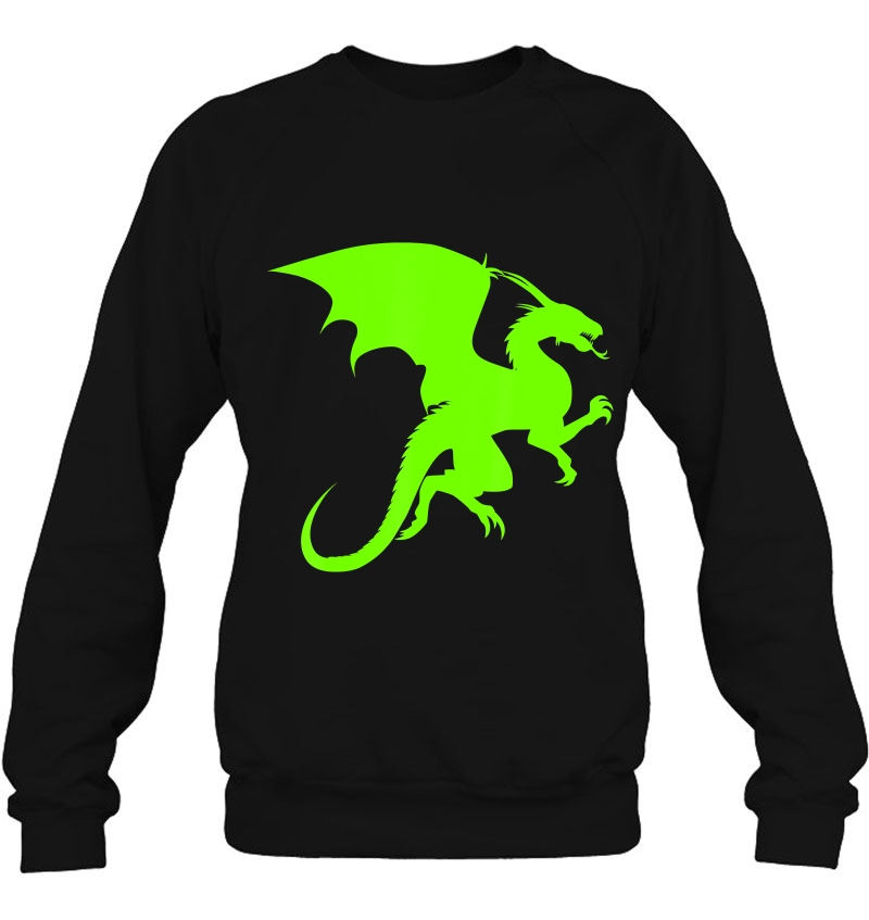 Dragon Silhouette Neon Green Shirt Mugs