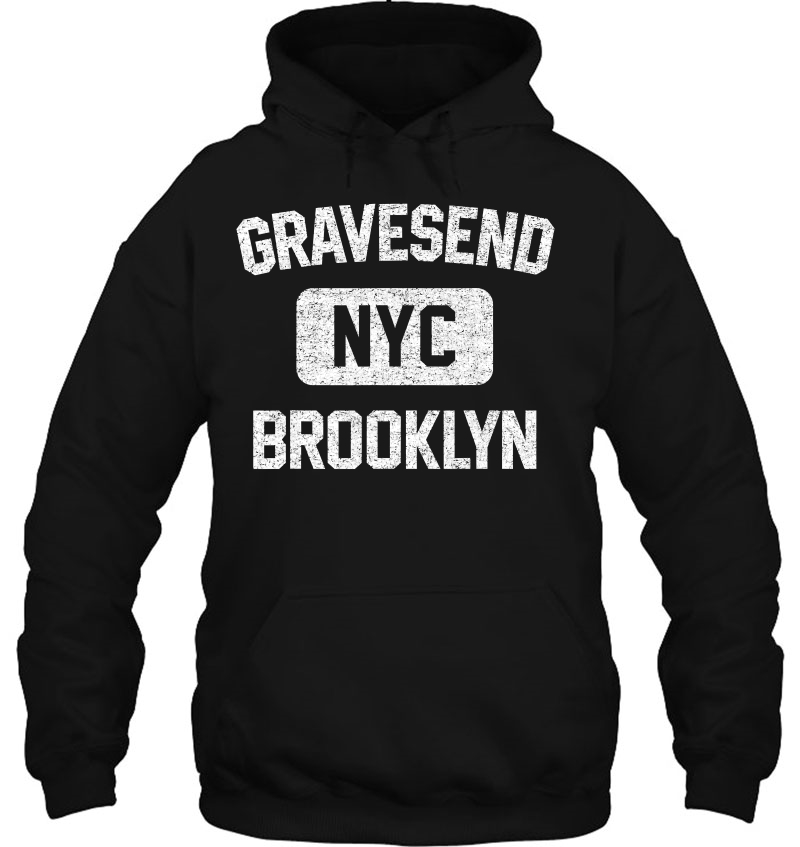 Gravesend Gym Style Distressed White Print Hoodie