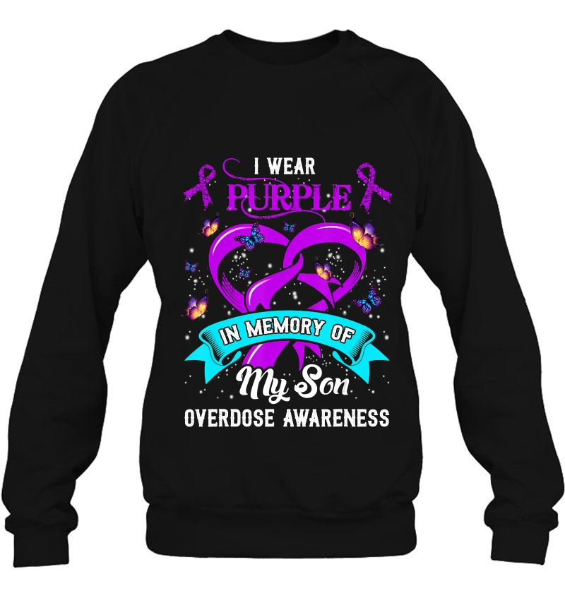 I Wear Purple In Memory Of My Son Overdose Awareness Gift Mugs