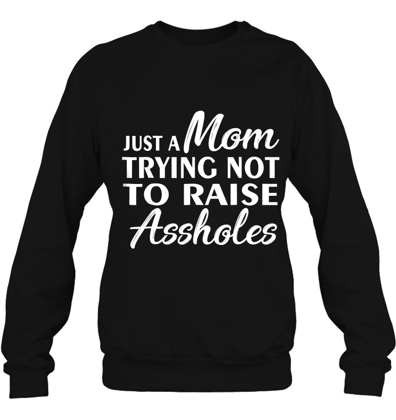 Just A Mom Trying Not To Raise Assholes Mugs