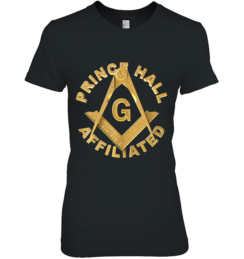 Masonic Pha Prince Hall Affiliated Square Compass Freemason Ladies Tee