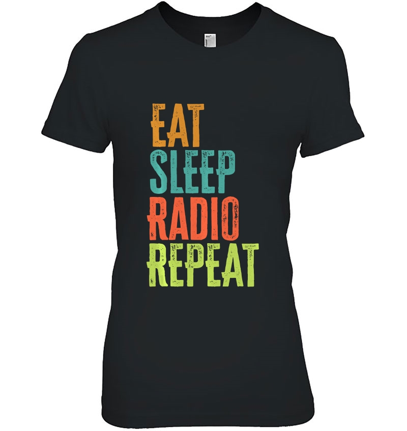 Retro Eat Sleep Radio Repeat Wireless Chat Ham Handle Legend Hoodie