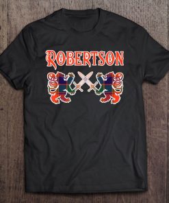 Robertson Scottish Clan Family Kilt Tartan Lion Tee