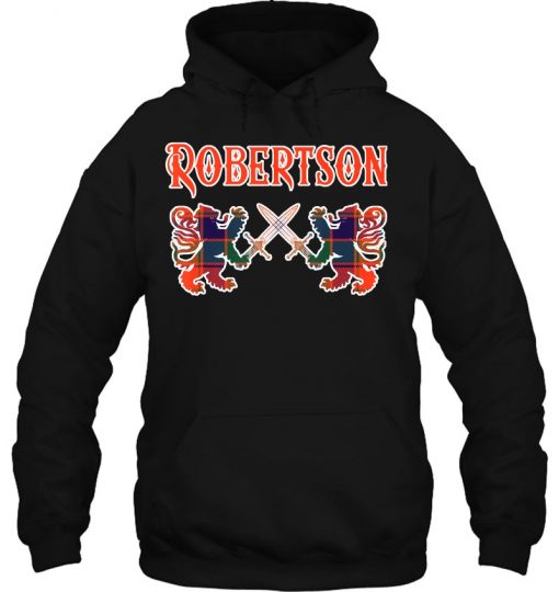 Robertson Scottish Clan Family Kilt Tartan Lion Hoodie