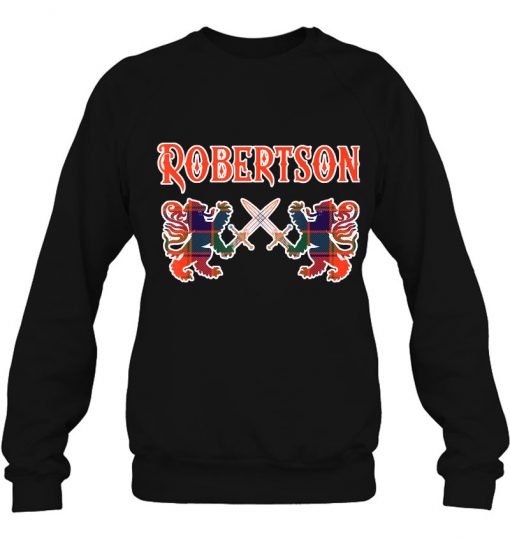 Robertson Scottish Clan Family Kilt Tartan Lion Sweatshirt