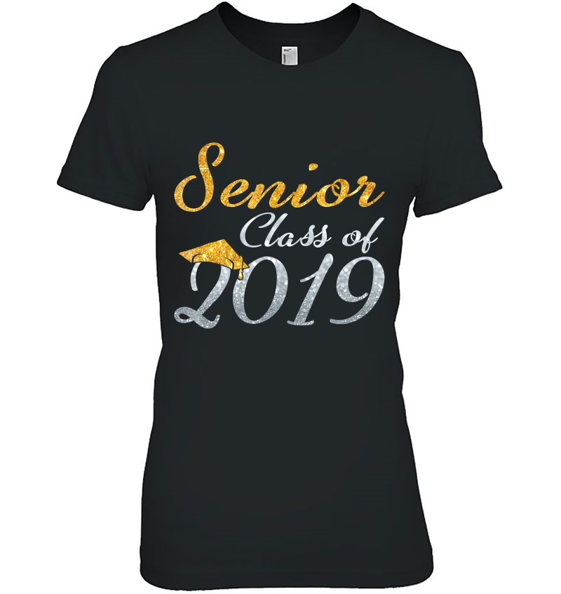 Senior 2019 Graduate Gold Hat High School Hoodie