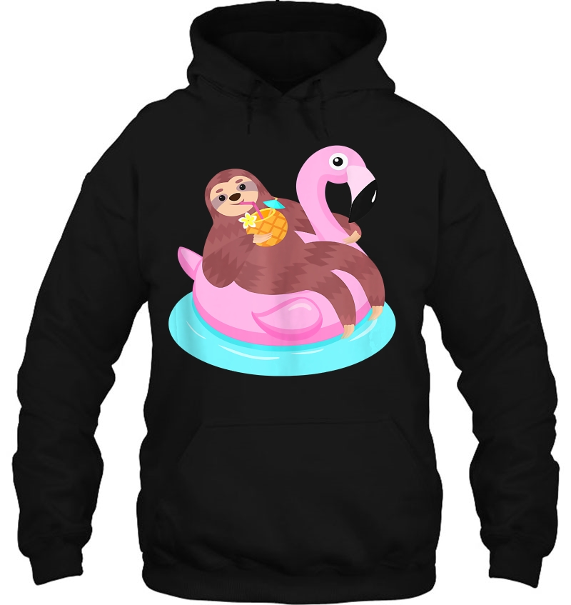 Sloth Relaxing On A Pink Flamingo Pool Float Mugs