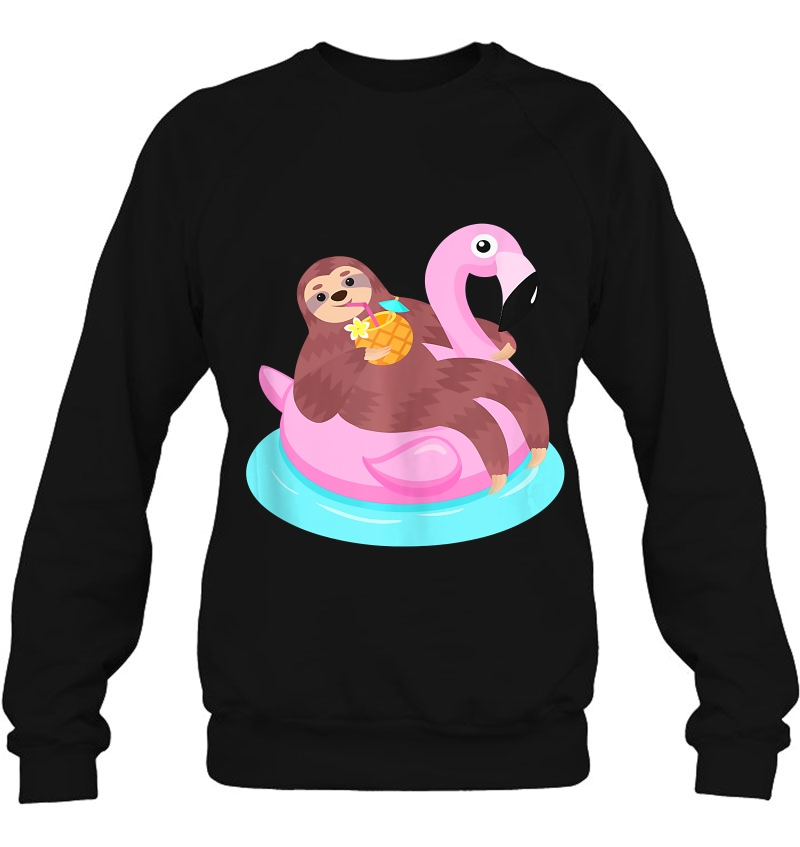 Sloth Relaxing On A Pink Flamingo Pool Float Mugs