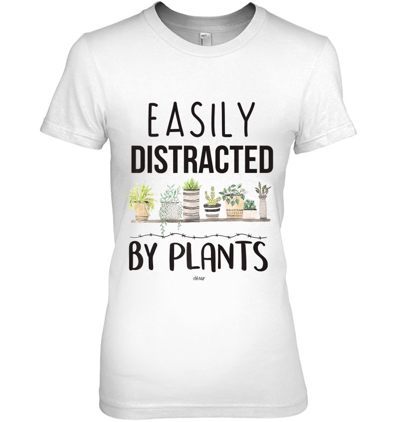 Easily Distracted By Plants Shirt Nature Cute Art Flowers Hoodie