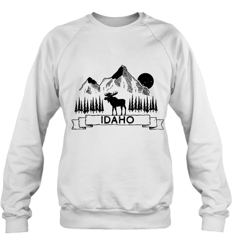 Idaho Mountain Moose Cool Idaho Souvenir Sweatshirt