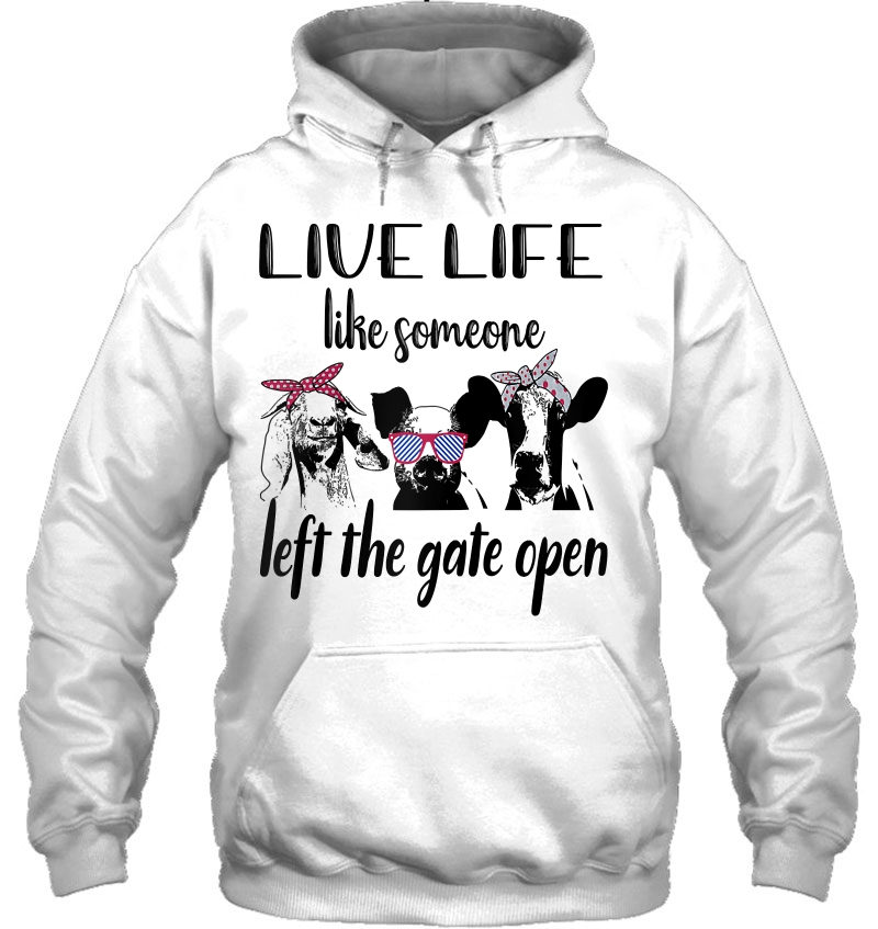 Live Life Like Someone Left The Gate Open Farm Animals Raglan Baseball Mugs