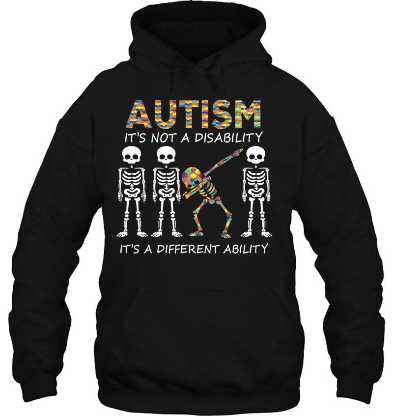 Autism It's A Different Ability Funny Dabbing Skeleton Gift Pullover Mugs