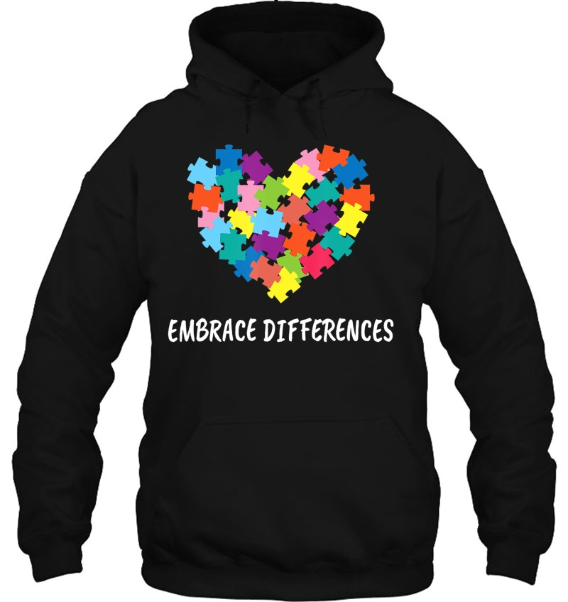 Autism Tshirt Embrace Differences Autistic Puzzle Pieces Mugs