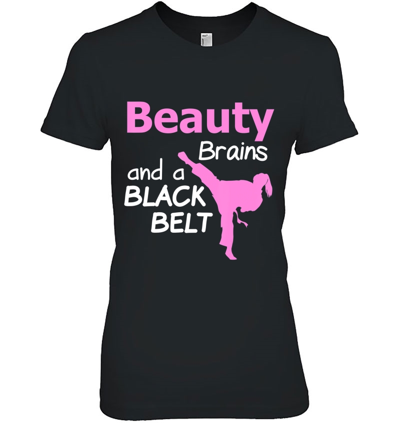 Beauty Brains And A Black Belt Text Martial Arts Hoodie