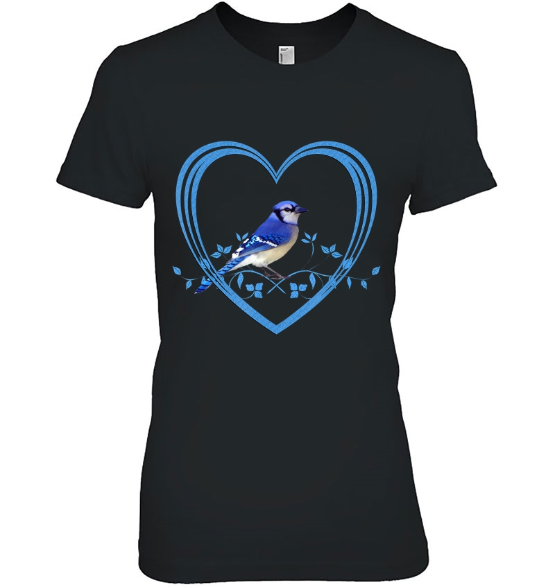 Blue Jay Bird In Heart Hoodie