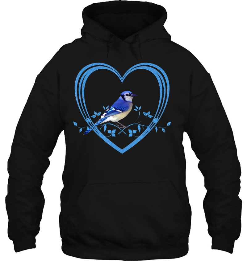 Blue Jay Bird In Heart Mugs